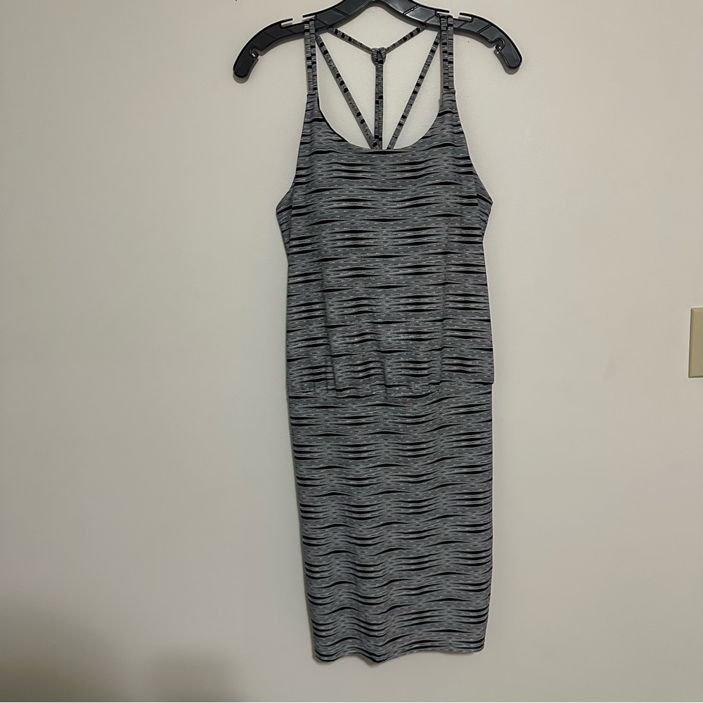 Athleta Womens Black And‎ White Arielle Venice Strappy Swim Dress Medium - Picture 2 of 9
